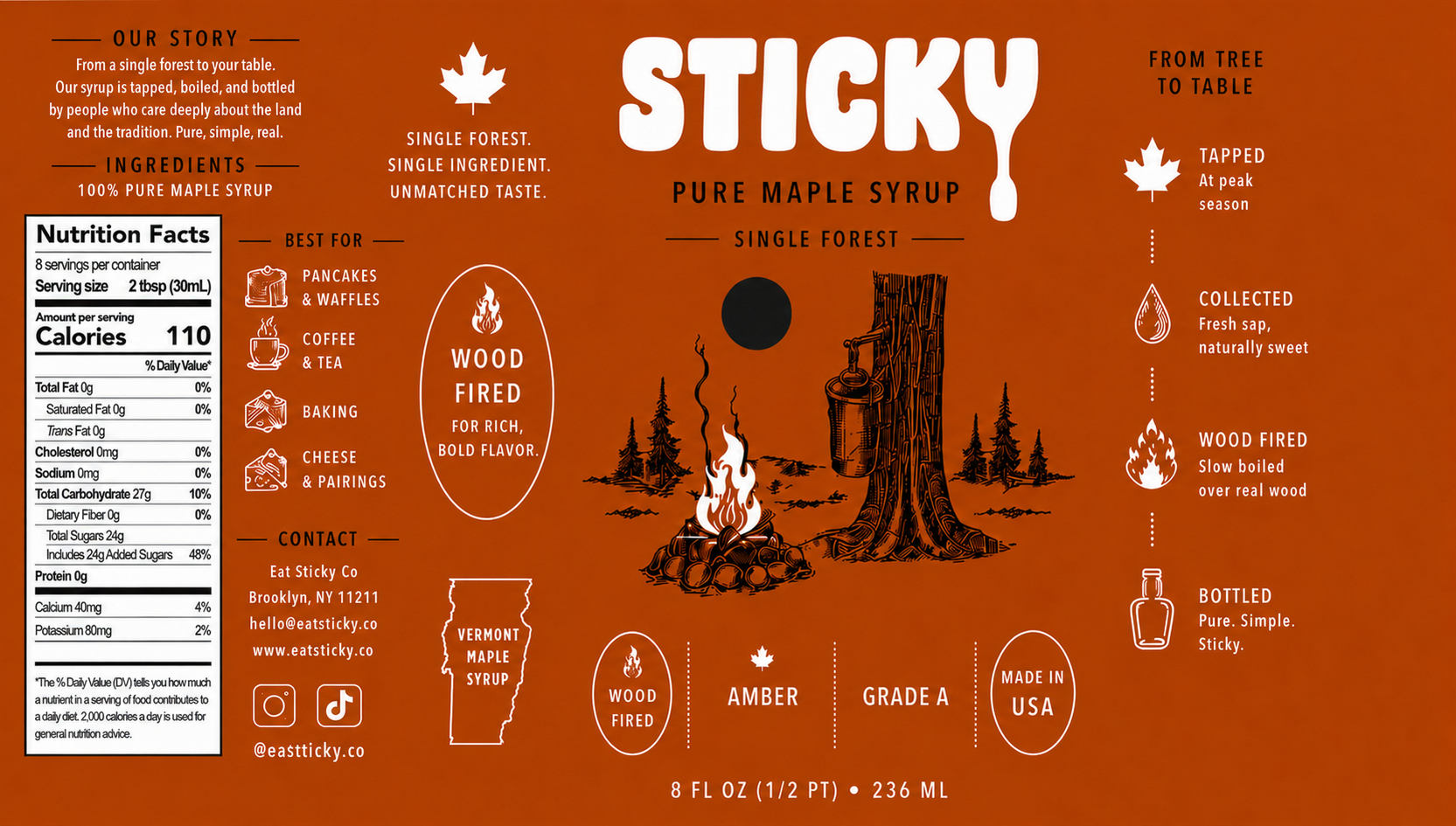 8 oz Amber Syrup Tin