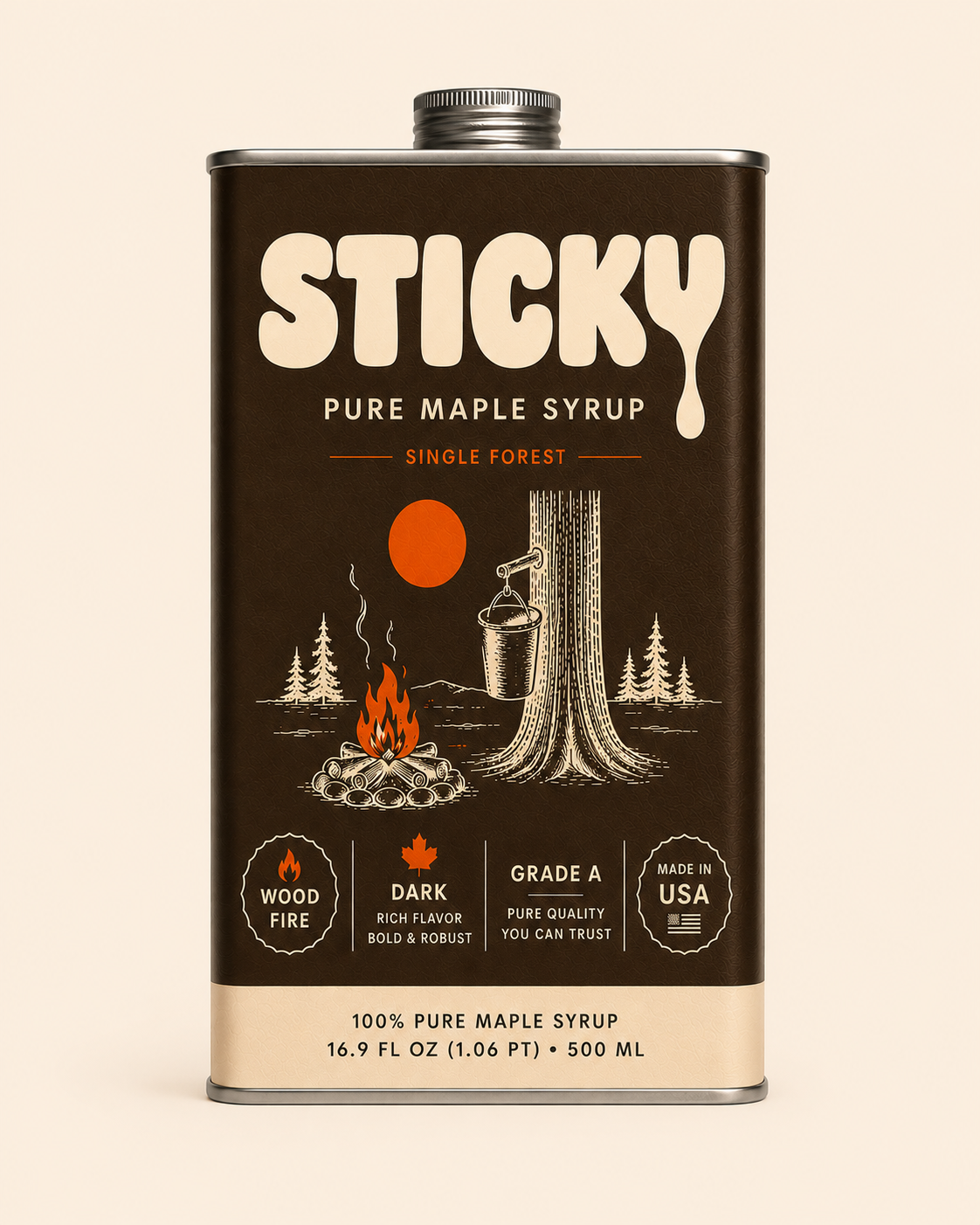 Sticky Dark maple syrup