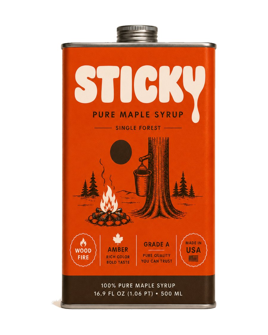 Sticky Amber maple syrup tin