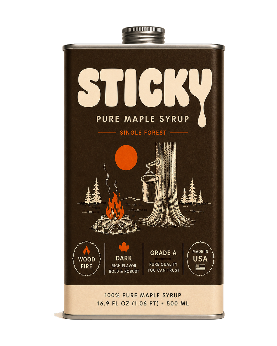 Sticky Dark maple syrup tin